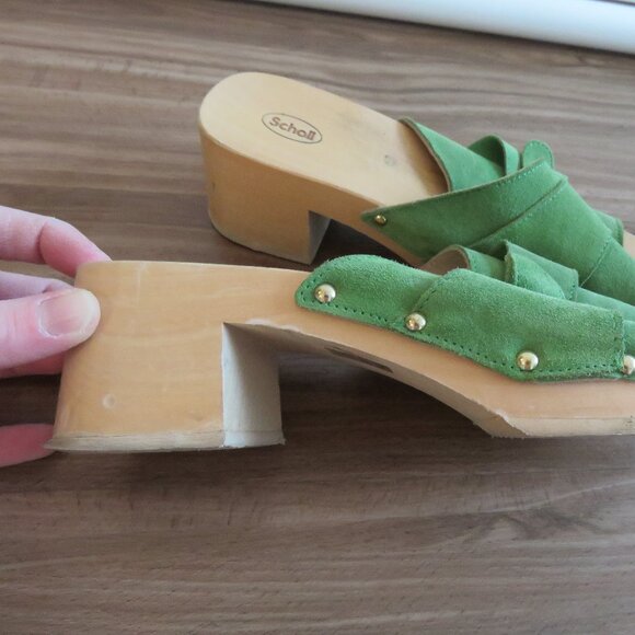 Dr. Scholl's Green Pescura Sarah Suede Mules - Picture 8 of 11